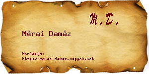 Mérai Damáz névjegykártya
